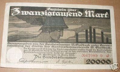 rare Banknote Inflation Mönchen Gladbach 1923