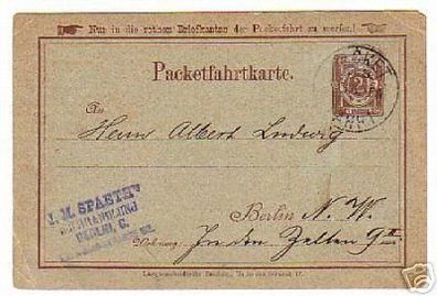rare Privatpostkarte Berliner Packetfahrt 1888