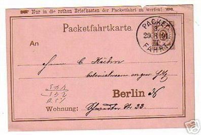 rare Privatpostkarte Berliner Packetfahrt 1891