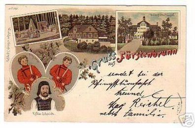 schöne Ak Lithographie Gruss aus Fürstenbrunn 1899