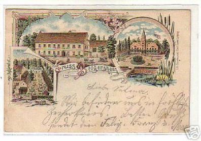 00203 Ak Gruss aus Belgershain Gasthaus usw. 1902