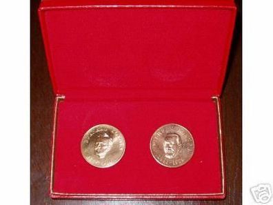 2 rare DDR Medaillen SED Bezirksleitung Halle mit Etui