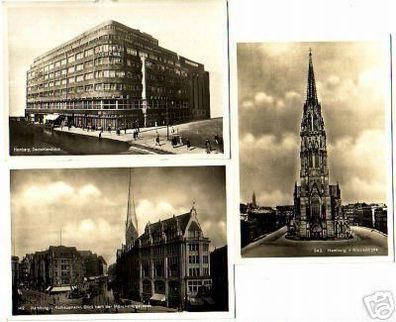 3 schöne Ak Hamburg Mönckebergstrasse usw. um 1940