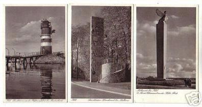 3 schöne Ak Kiel Leuchtturm usw. um 1940