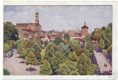 00840 Ak Augsburg Partie mit rotem Tor um 1910