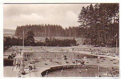 00082 Ak Finsterbergen Thüringen Schwimmbad 1960