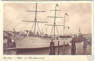 02106 Ak Hamburg Hafen mit Schiff Hein Godewind um 1940