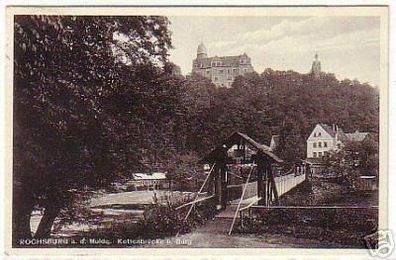 02267 Ak Rochsburg an der Mulde Kettenbrücke 1933
