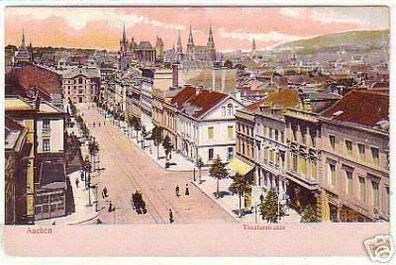 02484 Ak Aachen Theaterstrasse um 1900