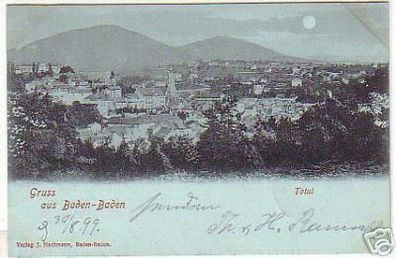 02618 Mondscheinkarte Gruss aus Baden-Baden 1899