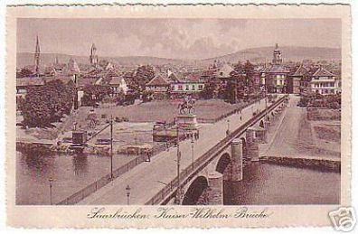03433 Ak Saarbrücken Kaiser Wilhelm Brücke 1915