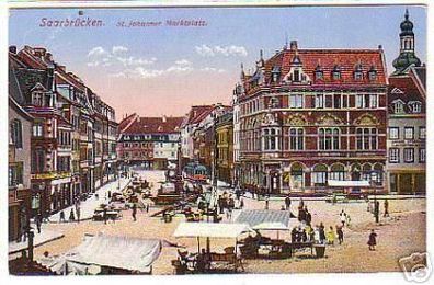 03443 Ak Saarbrücken St. Johanner Marktplatz 1915