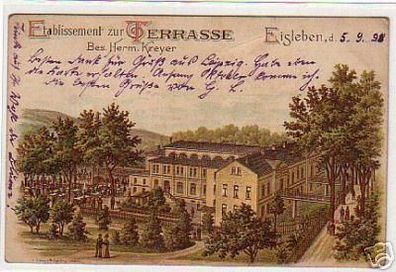03624 Ak Etablissement zur Terrasse Eisleben 1898