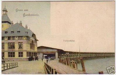 07913 Ak Gruss aus Geestemünde Fischereihafen um 1900