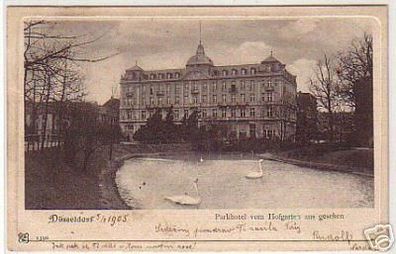 00945 Ak Düsseldorf Parkhotel vom Hofgarten aus 1905