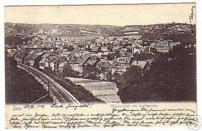 04138 Ak Jena Westviertel mit Landgrafen 1904