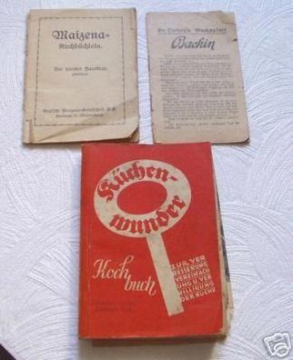 3 Reklame/ Werbegeschenke Koch- und Backbücher um 1930