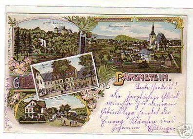 AK Lithographie Gruss aus Bärenstein Gasthof usw. 1905