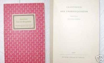 Insel-Bücherei Nr. 149 "Der Großinquisitor" 1940