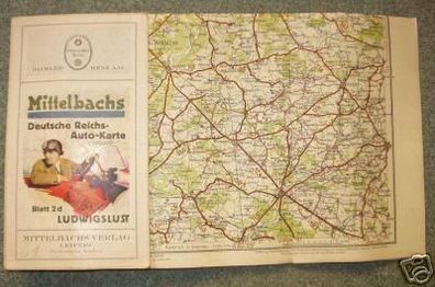 Mittelbachs Dt. Auto-Karte Nr. 2d Ludwigslust um 1930