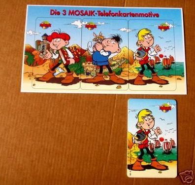 Mosaik Telefonkarte Motiv Abrax dazu Postkarte 1994