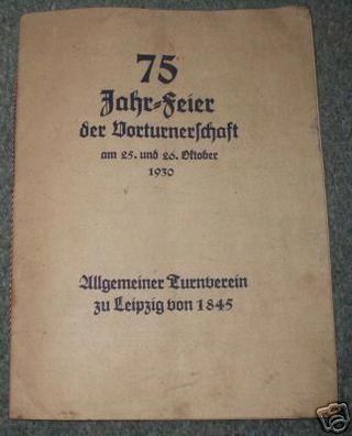 Programm 75 Jahre Vorturner des Turnverein Leipzig 1930
