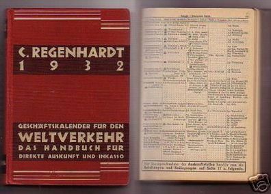 Regenhardt Geschäftskalender für den Weltverkehr 1932