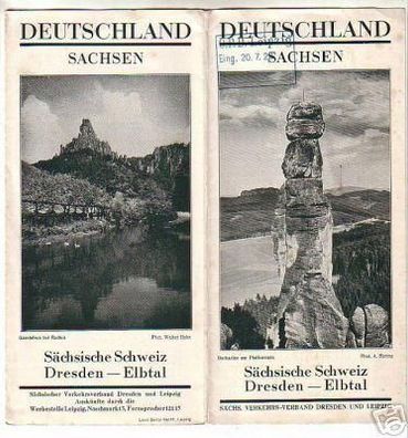 Reise Prospekt Deutschland Sachsen Elbtal usw. 1928