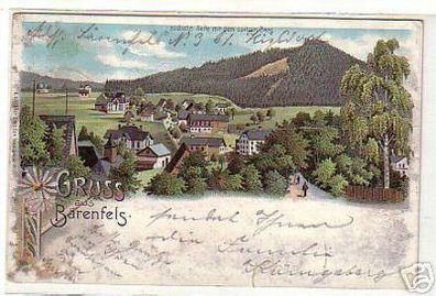 schöne Ak Gruss aus Bärenfels mit spitzem Berg 1908