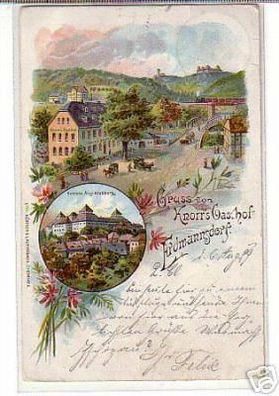 schöne Ak Gruss aus Erdmannsdorf Gasthaus 1899