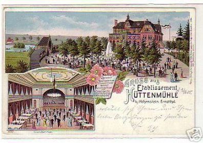 schöne Ak Gruss aus Gasthaus "Hüttenmühle" 1905