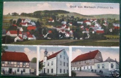 schöne Ak Gruss aus Marbach im Flöhatal Sachsen um 1910