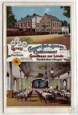 schöne Ak Gruss aus Neukirchen im Erz. Gasthaus 1919