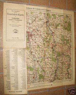 Touristen Karte für Leipzigs weitere Umgegend um 1920
