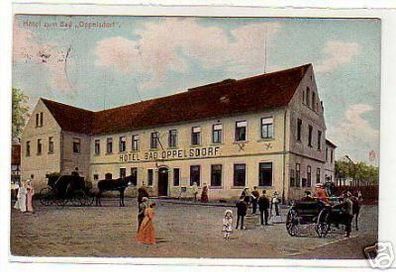 schöne Ak Hotel zum Bad Oppelsdorf mit Kutschen 1905