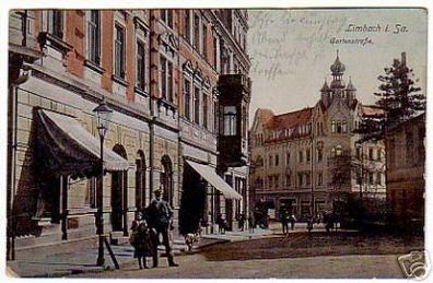 schöne Ak Limbach in Sachsen Gartenstrasse 1907