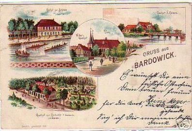 schöne Ak Lithographie Gruss aus Bardowick Gasthof 1899