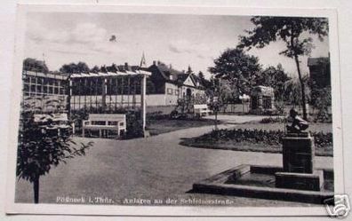 schöne Ak Pössneck Schleizerstrasse 1942