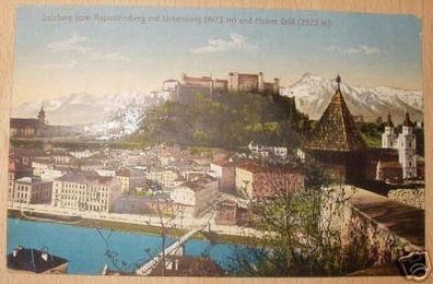 schöne Ak Salzburg mit Untersberg und hoher Göll um1910