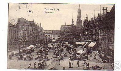 schöne Ak Zwickau in Sachsen Hauptmarkt um 1910