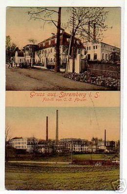 schöne Ak Gruß aus Spremberg i.S. Fabrik 1914