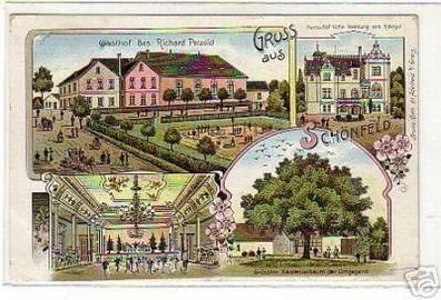 schöne Ak Gruss vom Gasthof Schönfeld 1912