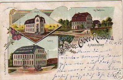 schöne Ak Gruss aus Ober-Rossau Gasthof usw. 1917