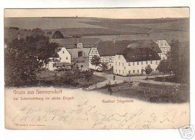 schöne Ak Gruss aus Hennersdorf Gasthof Erbgericht 1905