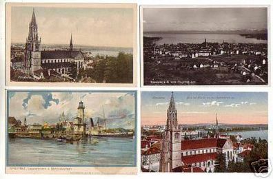 4 schöne Ak Konstanz Leuchtturm usw. um 1920