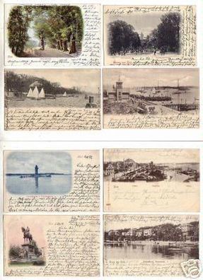 8 schöne Ak Kiel Leuchtturm usw. 1898 bis 1900
