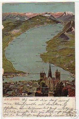 schöne Ak Frankreich Lac Le'man 1913