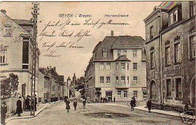 schöne Ak Geyer im Erzgebirge Herrenstrasse 1916