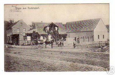 schöne Ak Gruss aus Rudersdorf Dorfansicht 1908
