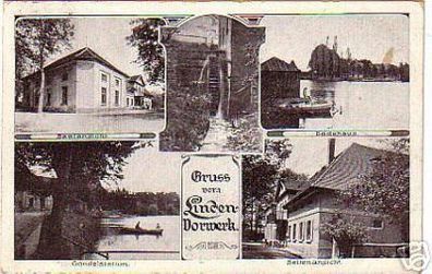 schöne Ak Gruss vom Lindenvorwerk in Kohren 1921